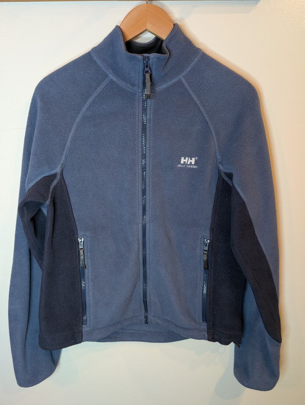 Helly Hansen Full Zip Fleece Jacket Blue Gray Outdoor Gorpcore Small